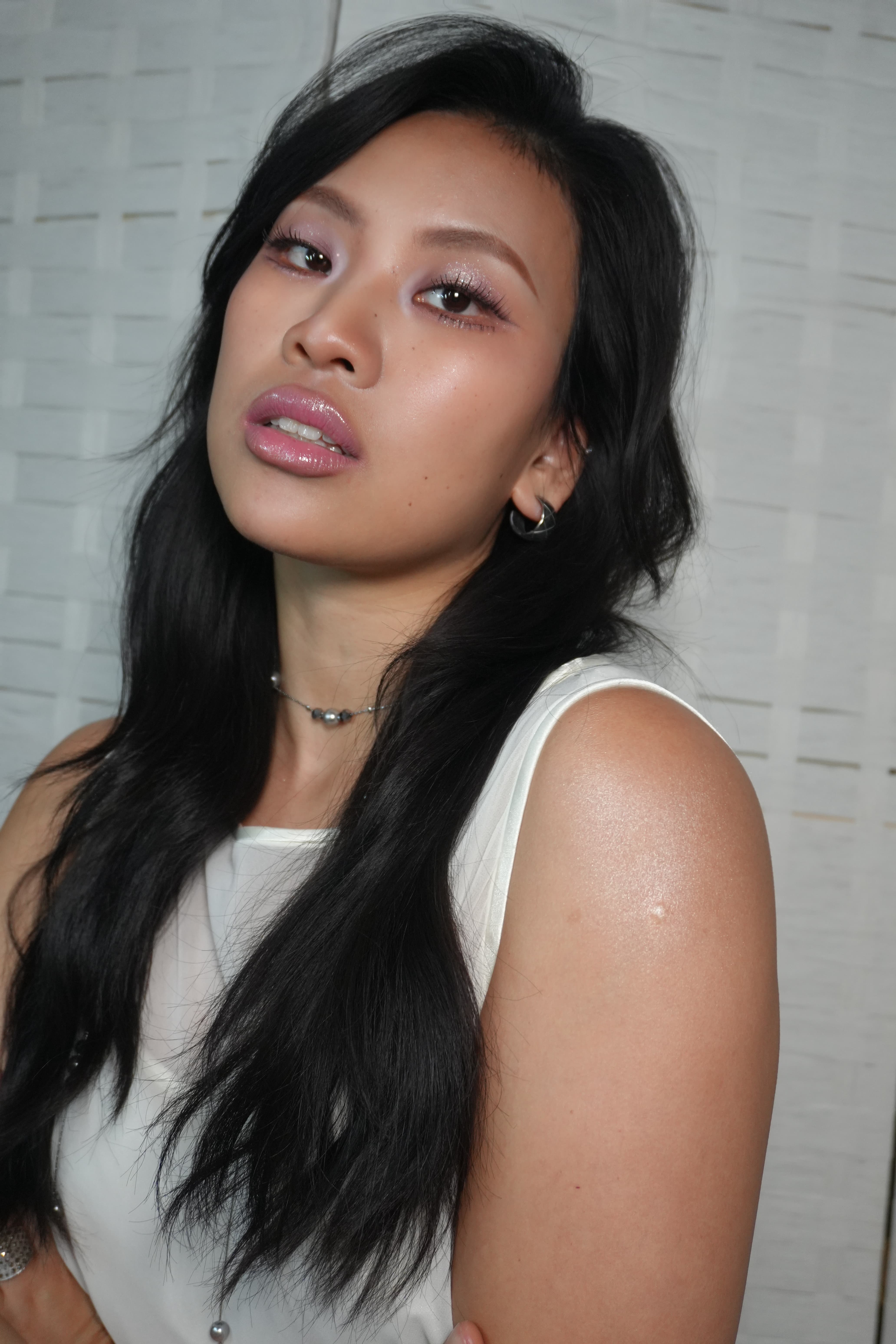 Glossy beauty makeup portrait